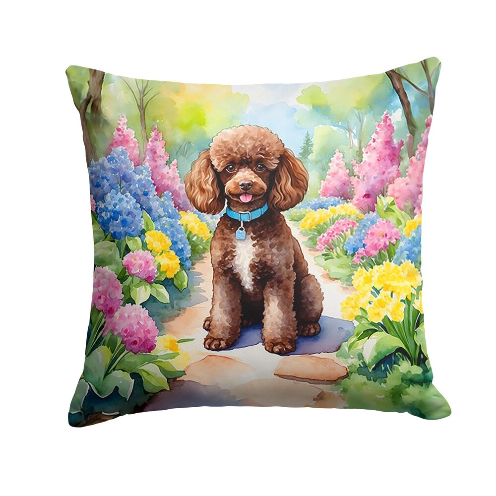 7744 Spring Path Throw Pillow, 18Hx18W, Poodle 6695